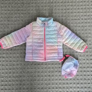 Amazon Essentials Kids Puffer Jacket - Pink and Blue